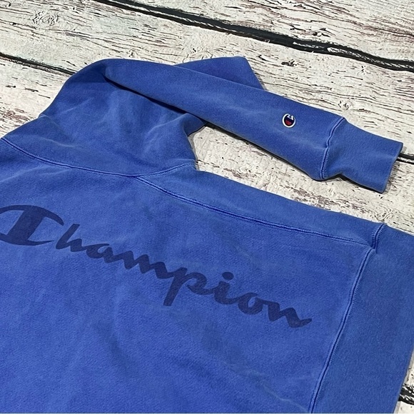 Champion Blue Reverse Weave Crewneck Jumper Pullover Sweatshirt - Picture 3 of 7